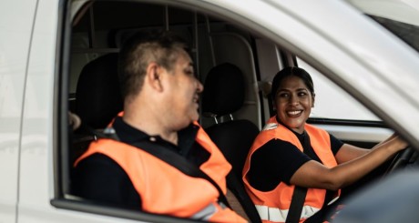 Two business owners drive their van. | Does Commercial Auto Insurance Cover Personal Use?