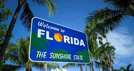 welcome to florida road sign