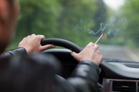 smoker distracted while driving